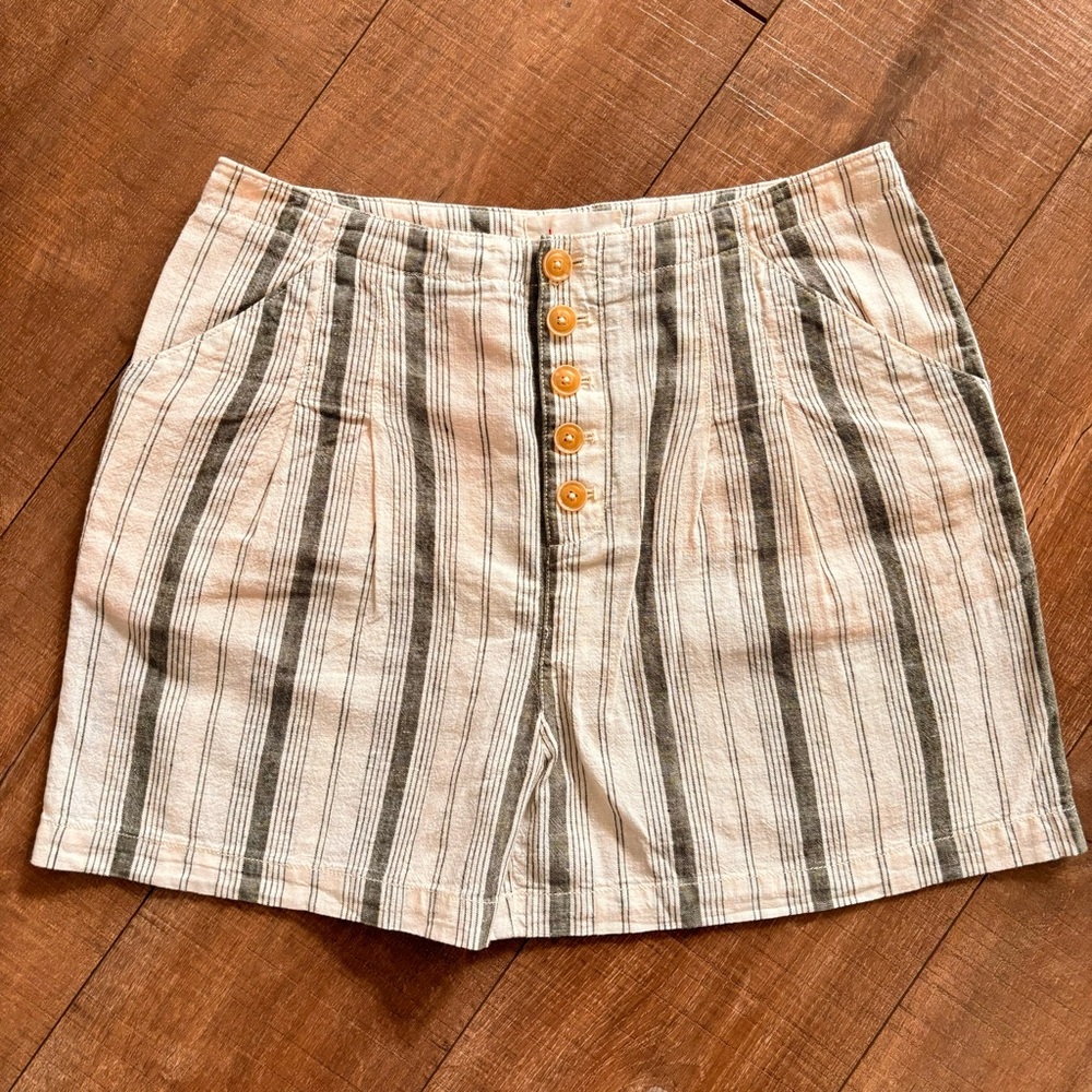Anthropologie Women's Beachgoer Striped Linen Blend High Rise Shorts Siz… - Picture 2 of 15
